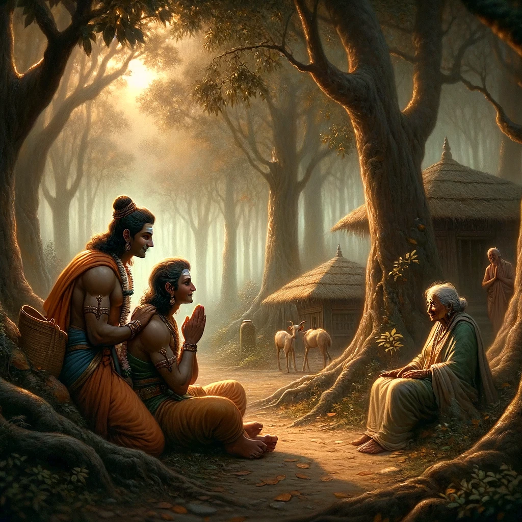 Rama and Lakshmana Meet Shabari